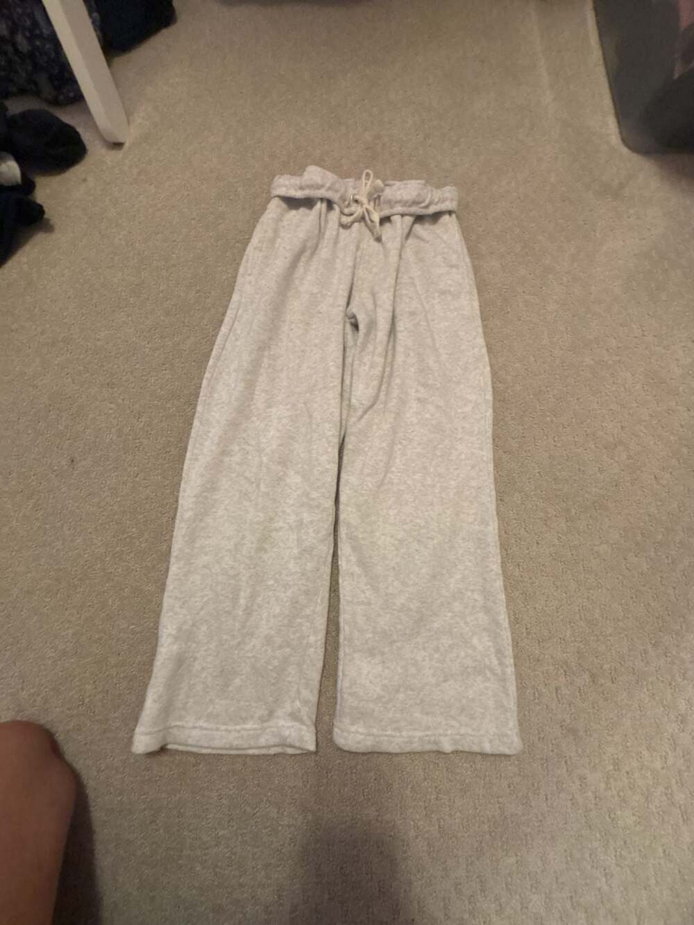 Vintage Havana Heather Grey Wide Leg Sweatpants with Smiley Face Pocket kids L 1